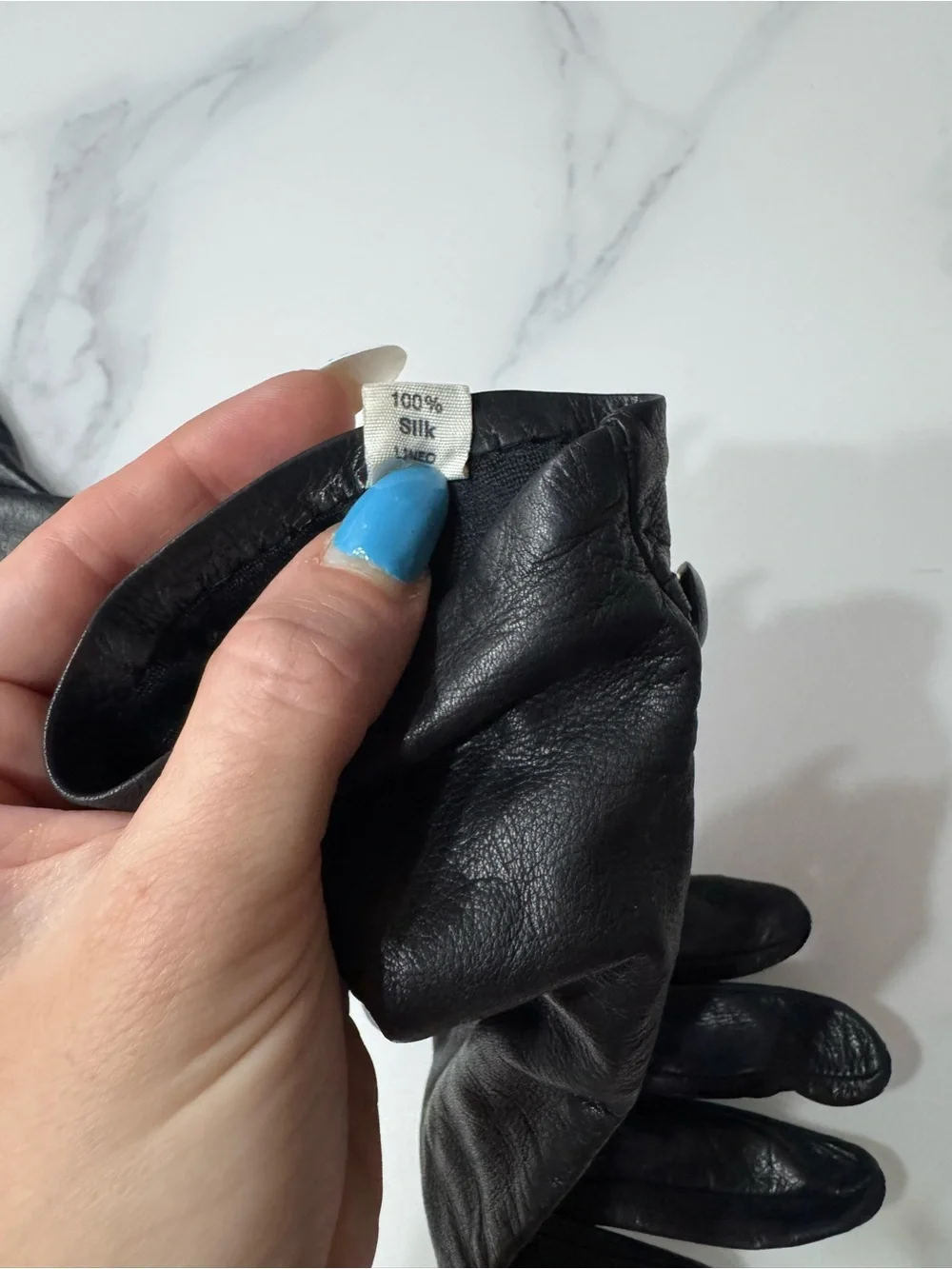 bloomingdale’s vintage leather and silk gloves